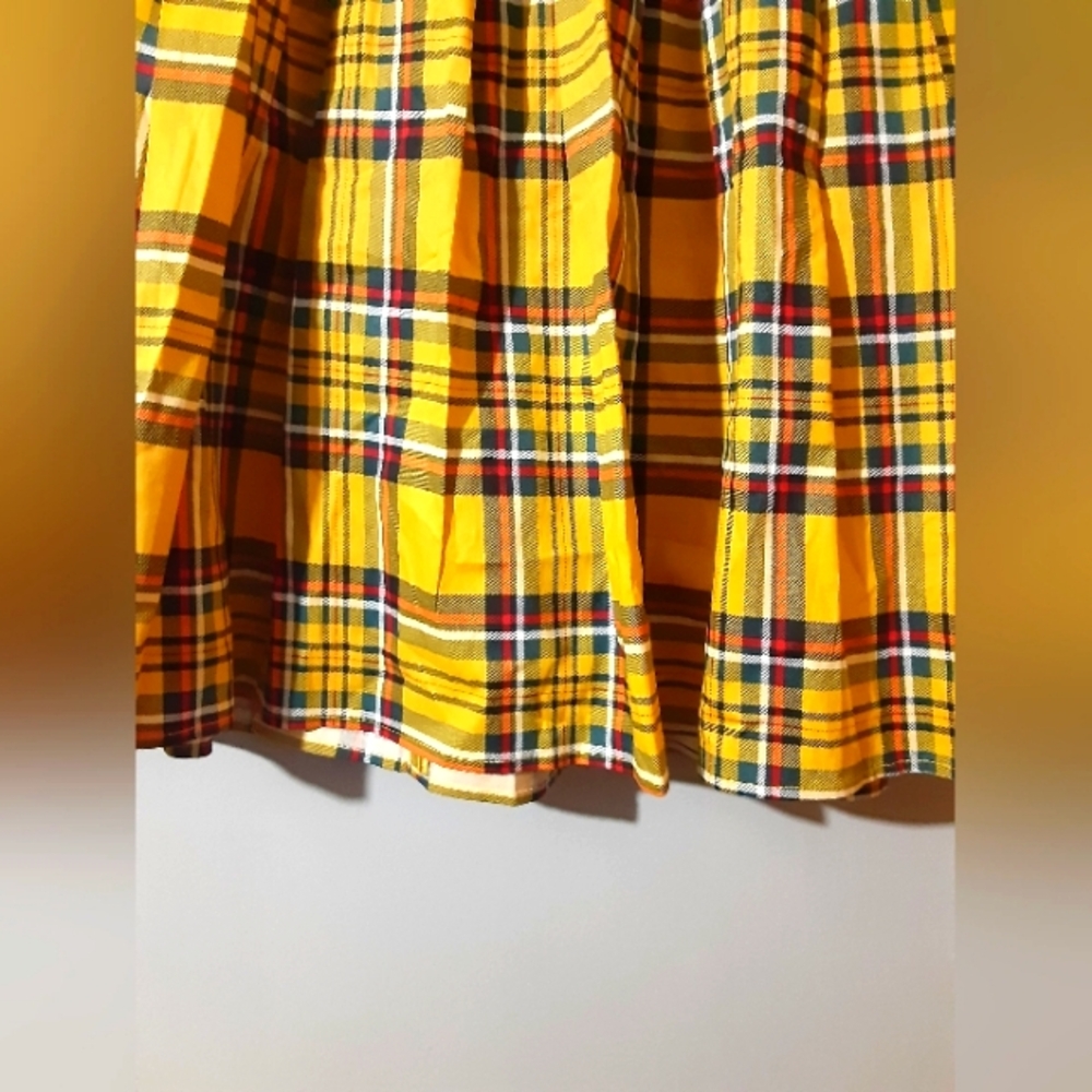 Dresstore NWT Women's Plaid Skirt Yellow Multicolor Size M Acadamia Preppy - Picture 3 of 4